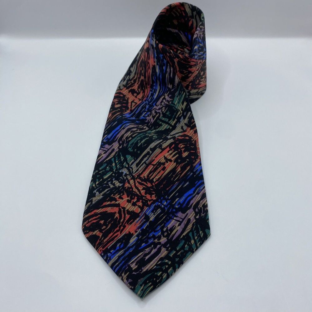 Jerry Garcia Tie Vintage 59" Long Hand Made USA Abstract Pattern‎ Grateful Dead
